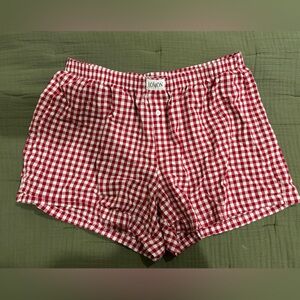 Red & White Gingham Women’s boxer Shorts